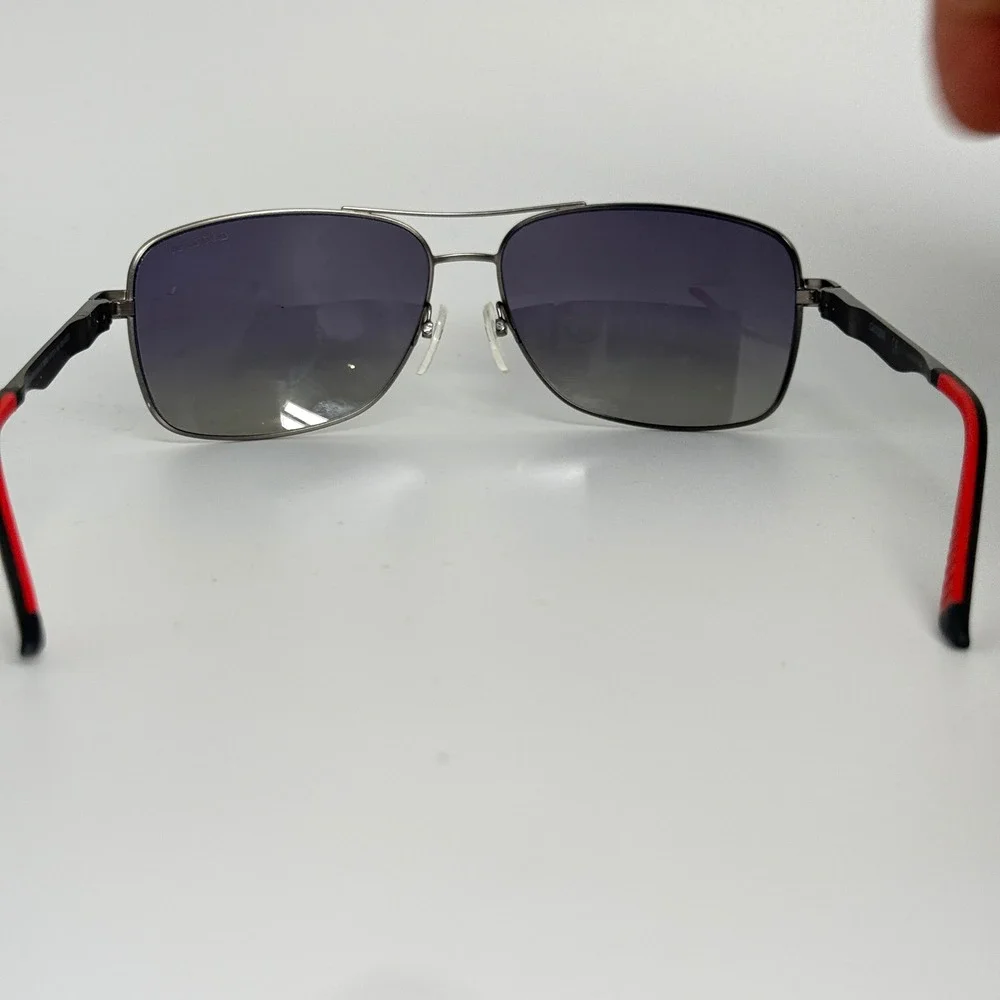 Carrera 8014/S Polarized‎ Navigator Sunglasses Gunmetal Grey Red 61-14-140 22081